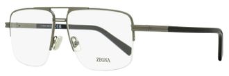 Ermenegildo Zegna Mens Rectangular Pilot Eyeglasses EZ5274 009 Matte Gunmetal 59mm