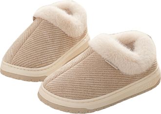 Generic Womens Slippers Casual Memory Foam Plush Fleece Lined Closed Toe Anti-Slide Home Slippers for Ladies Indoor House