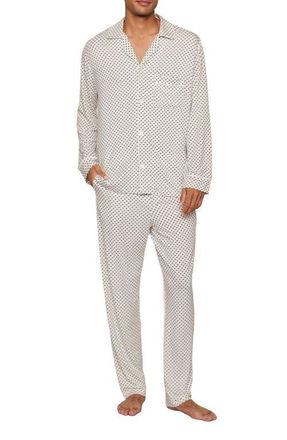 Eberjey William Print Stretch Tencel Modal Pajamas in Tide Dot Ivory/Ivory at Nordstrom, Size Xx-Small