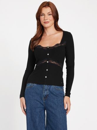 Guess Lima Lace-Trim Top