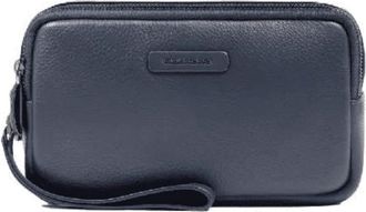 Piquadro Clutch met twee compartimenten - Heren - Toilettassen - Blauw - ONE Size - Polyester - Tassen