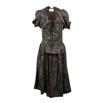 Vivienne Westwood Dames, Jurken, Bruin, Maat: 2XS Linnen