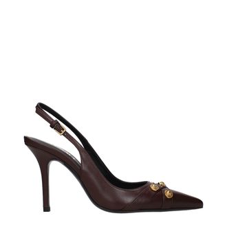 Versace Brown Leather High Heel Womens Pumps