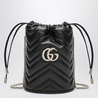 Gucci Small black GG Marmont bucket bag