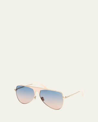 Tom Ford Ethan Metal Aviator Sunglasses