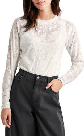Splendid Cecelia Floral Long Sleeve Top in Pale Oak at Nordstrom Rack, Size Medium