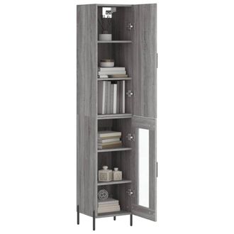 Berkfield Home Highboard Grey Sonoma 34.5x34x180 cm Engineered Wood