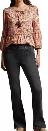 Tribal Audrey Pull On Microflare Jeans In Stone Black