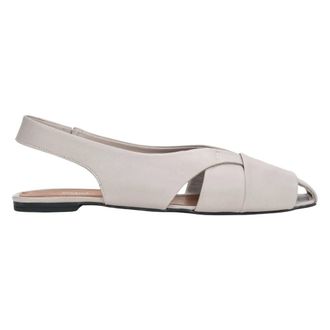 Estro & Luminara Leather Flat Sandals with Closed Toe & Open Heel - female - Estro - Flat Sandals - Gray - 3 UK - Shoes