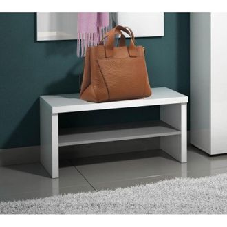 Dmora Recibidor Trivia, 3 Estantes, Hecho En Italia, 40x80x40h Cm Blanco Brillante