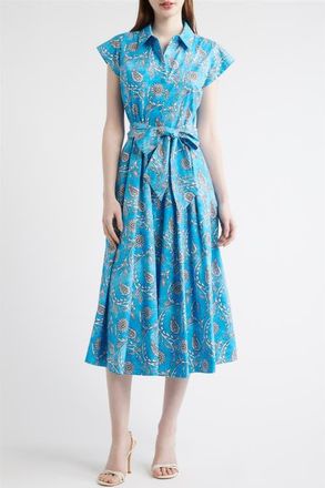 Elie Tahari The Fran Kaleidoscope Maxi Shirtdress in Kaleidoscope Print at Nordstrom, Size 10