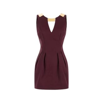 Elisabetta Franchi Party Dresses, female, Purple, Size: S Mini Dress with Jewel Detail