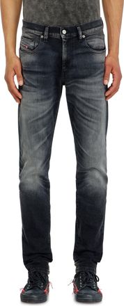 Diesel Slim Jeans Regular Waist 2019 D-Strukt, Black/Dark grey, Zip fly