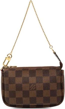 Louis Vuitton Borsa a mano Mini Pochette Accessoires in tela Damier Eb&egrave;ne 2011 - Marrone