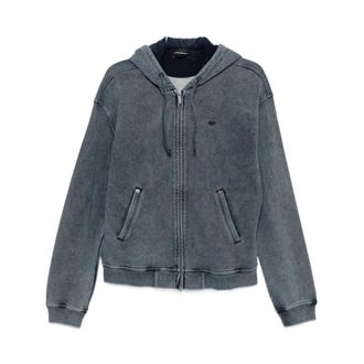 Emporio Armani Drawstring Zip Hoodie - Heren - Hoodies - Blauw - L - Hoodies & sweatvesten