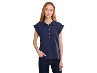 Mod-o-doc Sleeveless Henley Shirt Womens Clothing Vibrant Navy : LG (US 12-14), Cotton