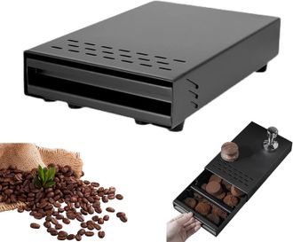 Gabrielle Contenedor Para Posos De Caf&eacute;, Contenedor De Caf&eacute; Para Caj&oacute;n, Recipiente De Acero Inoxidable Para Posos De Caf&eacute;, Caja Para Posos De Caf&eacute; Con Barra Ant