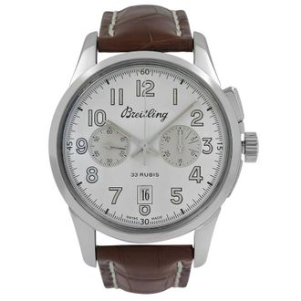 Breitling Pre-owned Breitling TransOcean Chronograph Automatic Chronometer Silver Dial Mens Watch AB1411