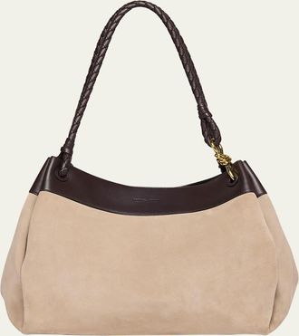 Bottega Veneta Parachute Maxi Suede Shoulder Bag