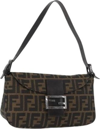 Fendi Pre-owned Canvas fendi-bags - Dames - Vintage Schoudertas - Bruin - ONE Size - Leer - Vintage