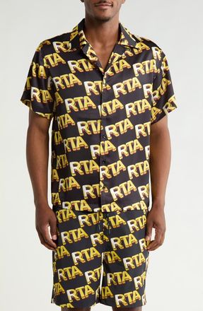 Rta Nathan Button-Up Shirt in Black Rta Bullion at Nordstrom Rack, Size Xxx-Large