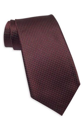 Ermenegildo Zegna Neat Silk Tie in Dark Red Micro Fan at Nordstrom