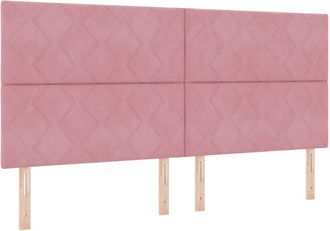 vidaXL Cabecero Led Con Luces De Tiras Led Rosa 200 Cm Terciopelo Vidaxl