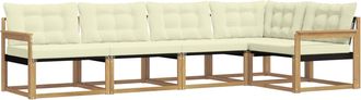 vidaXL Conjunto De Sof&aacute;s De Exterior 5 Uds. Blanco Y Crema Vidaxl