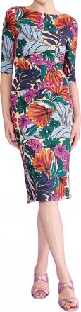 Talbot Runhof Tonya Midi Dress In Multicolor Floral