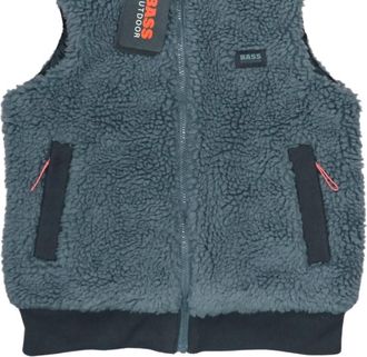 G.H. Bass & Co. Womens Route Hiking Faux Sherpa Vest In Goblin Blue