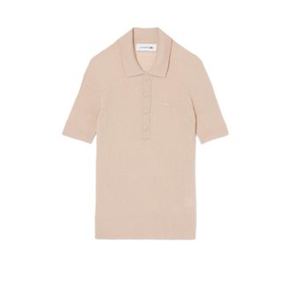 Lacoste Ribbed Knit Polo Shirt with Classic Collar