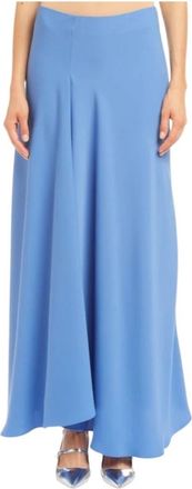 P.A.R.O.S.H. Heldere Blauwe Gerende Rok - Dames - Maxi Rokken - Blauw - S - Polyester - Rokken