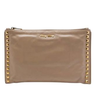 Miu Miu Pre-owned Borsa a mano con borchie in pelle - - Pre-owned - Donna - Beige - ONE SIZE