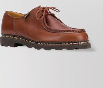 Paraboot smooth leather round toe derby shoes