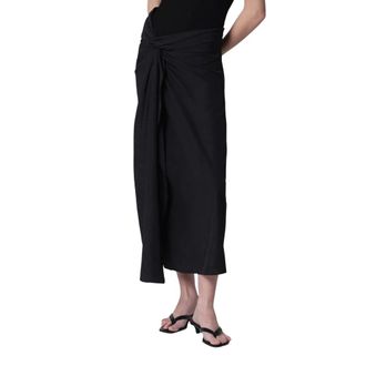 R&oacute;he Sarong Textured Skirt - female - R&oacute;he - Midi Skirts - Black - XS - Skirts