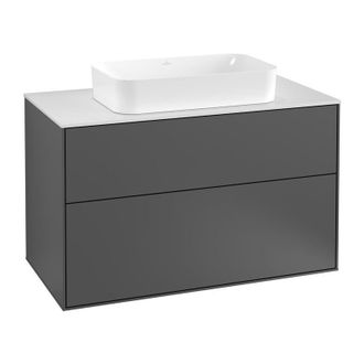 Villeroy & Boch Finion, Muebles De Ba&ntilde;o, 1000 X 603 X 501 Mm, Angular, Con Aplique, Modelo Suspendido, En Madera, Lavabo En El Medio, Iluminaci&oacute;n Led, 2x Led / 4.2w, 