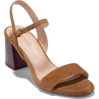 Cole Haan Josie Block Heel Sandal in Tobacco Suede /Stacked Heel at Nordstrom Rack, Size 5.5
