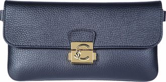 Coccinelle C-Me Lock Textured Leather Clutch