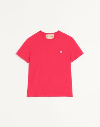 Valentino Cotton T-Shirt With VLogo Patch