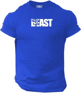 Generic Beast Gorilla T Shirt Gym Clothing Bodybuilding Training Workout Exercise Boxing MMA Gymwear Top (UK, Alpha, 3XL, Regular, Regular, Blue)