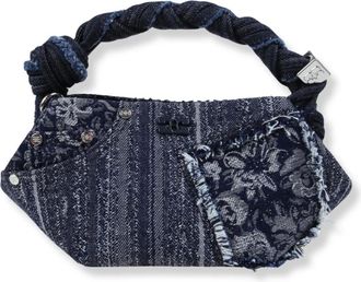 Ganni Mini Bou Bag - Dames - Tassen - Blauw - Maat: ONE Size Katoen