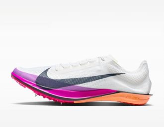 Nike Mens Dragonfly 2 Elite Track & Field Distance Spikes Shoes In White/hyper Violet/bright Crimson/obsidian