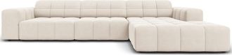BLOOMINGLOFT 4-Sitzer Design Ecksofa Chicago mit Eckteil rechts, Samtbezug