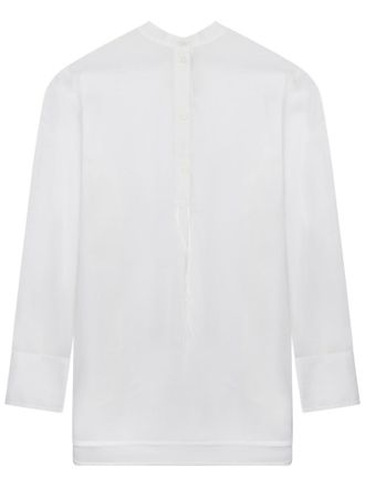 Toteme White Long-Sleeved Cotton Shirt With Button-Up Closure