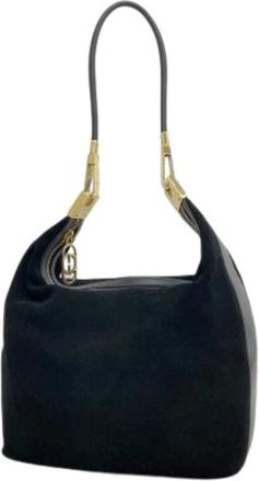 Gucci Pre-owned Shoulder Bags, female, Black, Size: ONE SIZE Pre-owned Suede Shoulder Bag