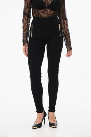 Balmain Leggings in Maglia con Dettaglio Zip Balmain