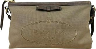 Prada Pre-owned Cross Body Bags, female, Beige, Size: ONE SIZE Pre-owned Vintage Shoulder Bag