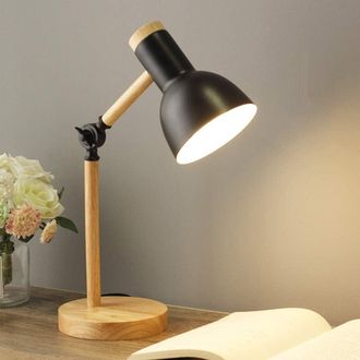 OEM L&aacute;mpara De Mesa Led Decorativa, L&aacute;mpara De Escritorio E27, L&aacute;mpara Para Sala De Estar, L&aacute;mpara De Madera Moderna Ajustable, L&aacute;mpara De Mesa De Estilo 