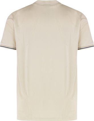 HUGO BOSS Mens Technical Fabric T-Shirt Beige Polyester T-Shirts And Polos