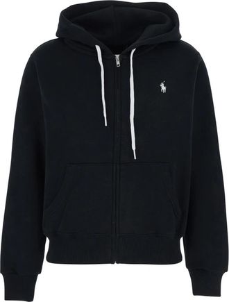 Polo Ralph Lauren Zip-through Hooded Sweatshirt - Dames - Vesten met rits - Zwart - 2XL - Katoen - Hoodies & sweatvesten